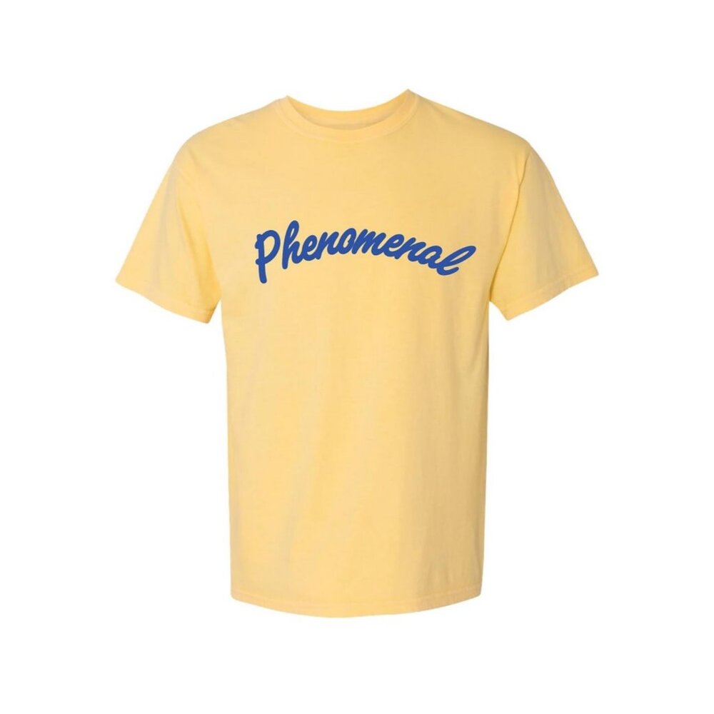 Phenomenal Women's Yellow Phenomenal Script Graphic T-Shirt, Size L, NWT